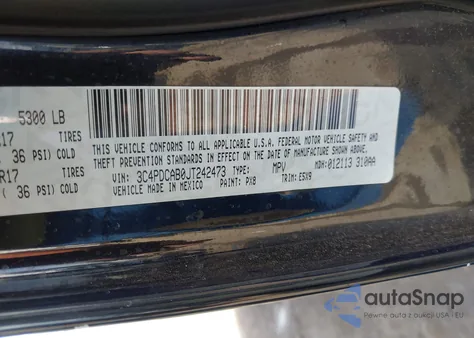2018 Dodge Journey Se from USA, damaged, VIN 3C4PDCAB0JT242473